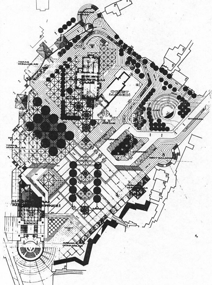 ġekil 14: Hacıbayram Çevresi Düzenleme Projesi (Kaynak: Tunçer, 2000) Bunlardan ilki, Ulus için öngörülen kentsel tasarım esaslarını özetlemektedir.