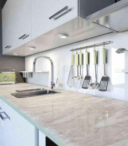 Elegant, genuine besides modern kitchens with silky reflections of glass Camın çarpıcı