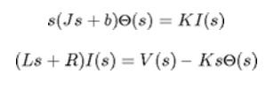 DENEY SONRASI ÇALIŞMA J: rotorun eylemsizlik momenti= 3.2284E-6, b:viskoz sürtünme sabiti= 3.5077E-6, K:Kt=Ke:motor tork sabiti, zıt elektromotor kuvvet sabiti= 0.0274, L= 2.75E-6, R=4. 1.