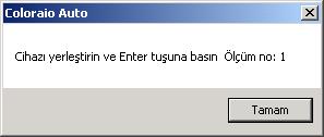 İkinci adımı tamamlar tamamlamaz BÖLÜM 1 de karşılaştırma sonuçları belirir. Bir rengi ister hedef renk ister üretim rengi olarak seçebilmek için BÖLÜM 4 deki menü kullanılır.