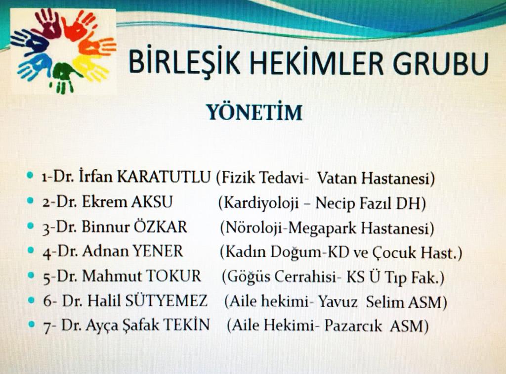 ilkesi ışığında hekimleri bir araya getirmenin sosyal, kültüreli ekonomik, tıbbi tüm yollarını deneyeceğiz, Hekime şiddetin her türlüsünü kendimize yapılmış sayıp karşı duracağız.