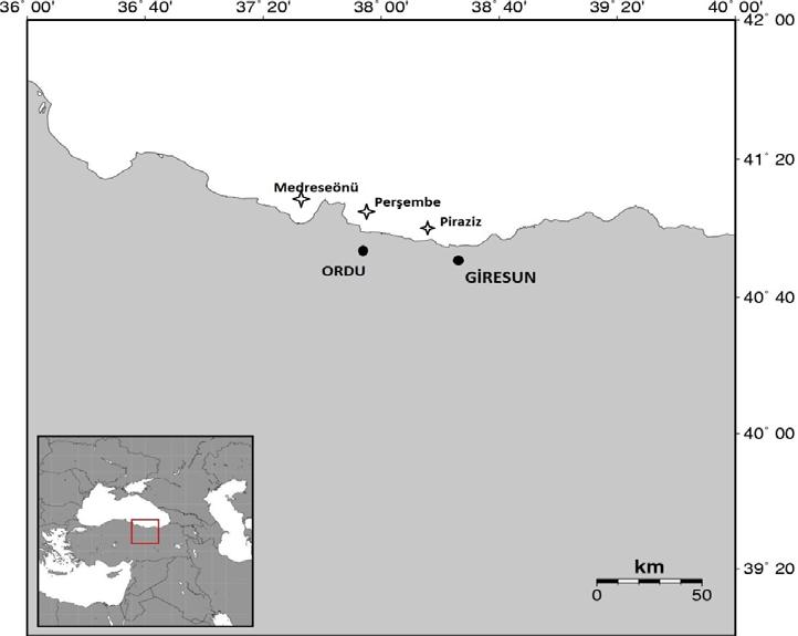 Şekil 1. Örnekleme sahaları (seaturtle.org) Figure1. The sampling areas (seaturtle.org) Şekil 2.