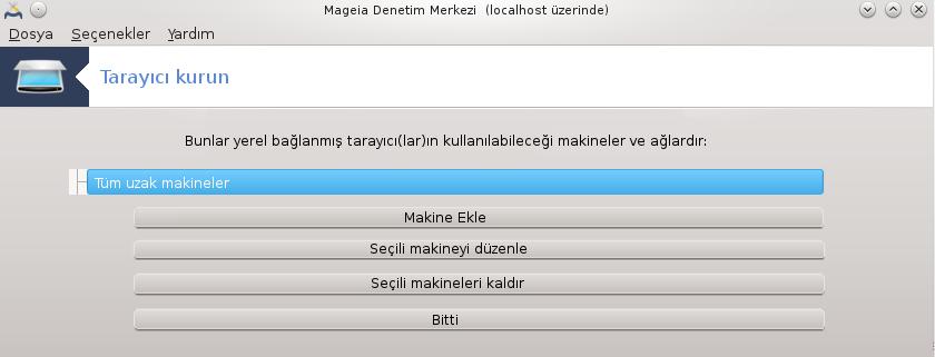 Makinelere tarayıcı paylaşımı: eklenecek makineleri veya tüm makinelere izin