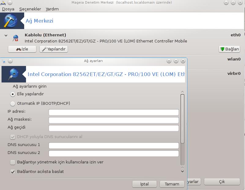 19 Bu araç Mageia Denetim Merkezinde Ağ & İnternet sekmesinde bulunur. 6.1.1. Giriş Bu araç çalıştırıldığında bir pencere açılır, bilgisayardaki yapılandırılmış tüm ağları türlerine bağlı olmaksızın (kablolu, kablosuz, uydu, vb.