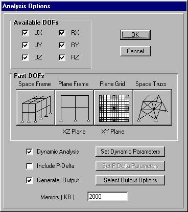 Bu işlem menüde Analyze Set Options Set Dynamic Parameters seçeneği ile yapılmaktadır.