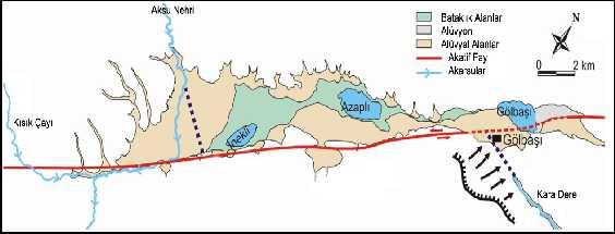 Doğu Anadolu Fay Zonu üzerinde yer alan Gölbaşı Depresyonu, önemli depresyonlardan birisi olup yerkabuğunun önemli tektonik arızalarından birisinin (Doğu Afrika da Mozambik kanalından başlayan ve
