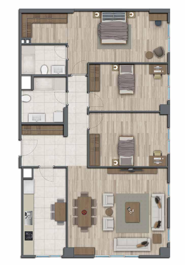 3+1 H 172 m² (Satış Alanı) F Blok 1. ve 2.