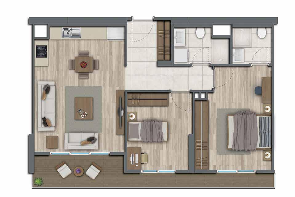 2+1 B 2+1 B BAHÇE 107 m² (Satış Alanı) A Blok 1., 2.,... 10. Katlarda 111 m² (Satış Alanı) A Blok Zemin Kat Giriş Holü : 3,81 m 2 Koridor : 4,19 m 2 Salon+Mutfak : 22,47 m 2 Yatak Odası : 9,84 m 2 E.