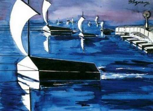 Burhan Doğançay, Silent Ships Tual Üzerine Yağlı Boya. (Erişim:12.06.2017, https://www.pinterest.se/pin/317011261251140159/) Resim 15. Burhan Doğançay, 1998, Kolaj.