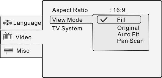 Aspect Ratio nun üzerine gelmek için butonlarına basın ve onaylamak için ENTER/ENT ya da butonuna basın.