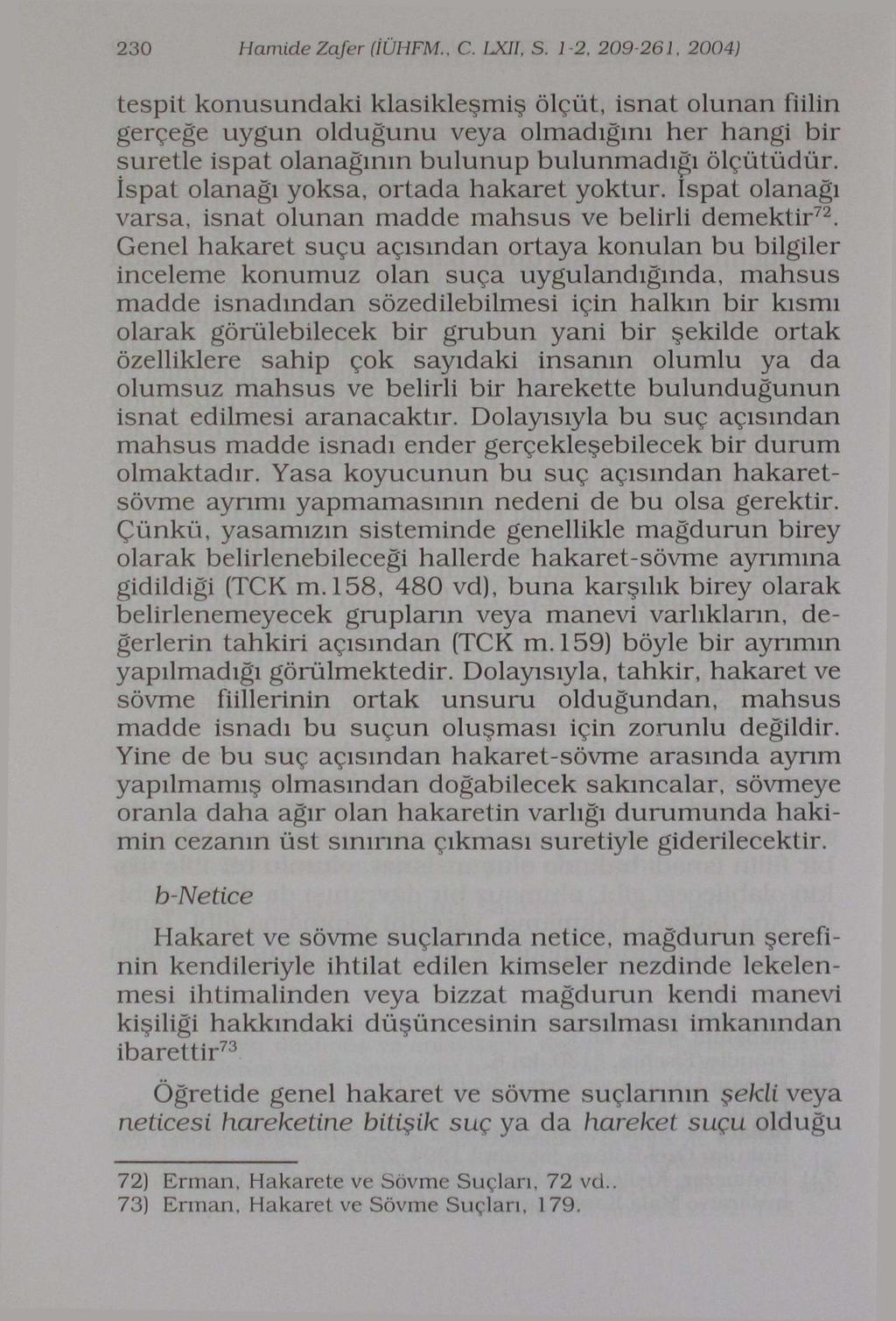 230 Hamide Zafer (İUHFM., C. İJÜ1, S.