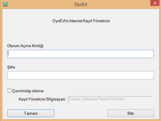 DynEd Programını Çalıştırma Öğretmen -1 Daha önce bahsettiğimiz Records Manager uygulamasını tıklayarak açınız. Yandaki pencere ekrana gelecektir.