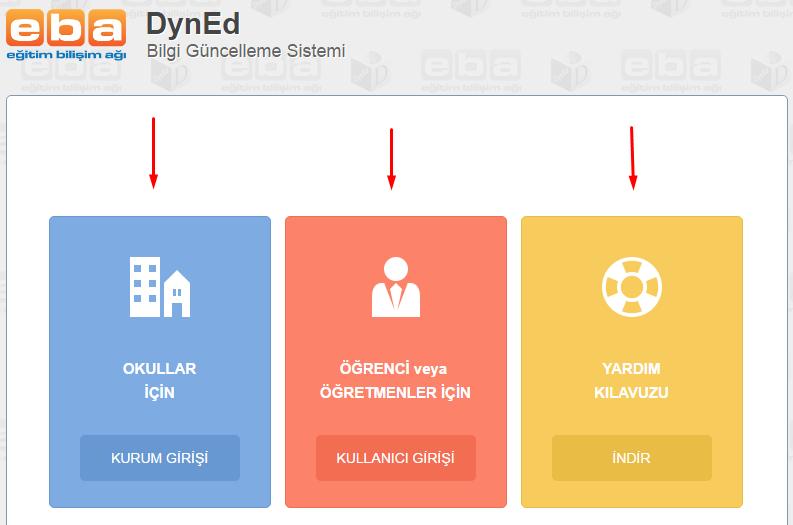DynEd Programını Çalıştırma Öğretmen -2 http://dyned.eba.gov.tr/eba_dyned/ adresine tıklayınca yandaki ekranla karşılaşacaksınız.