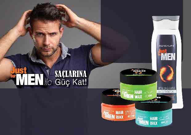 JUST FOR MEN Mat Görünümlü Wax 50 ml. - 75,00 7,50 4 JUST FOR MEN Doğal Görünümlü Wax 50 ml. - 76,00 7,50 JUST FOR MEN Extra Parlak Görünümlü Wax 50 ml.