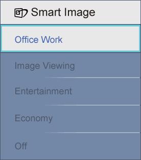 4. SmartImage etkinleştirildiğinde, srgb şeması otomatik olarak engellenir. srgb'yi kullanmak için SmartImage'ı monitörünüzün ön kısmından düğmesi ile engellemelisiniz.