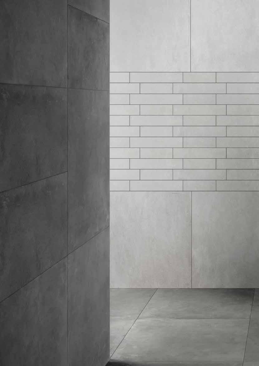 Duvar Porselen Karoları / Wall Porcelain Tiles : K946227R 60x60 Clay-Cement A. Gri / L. Cement K946380R 30x60 Clay-Cement A. Gri / L. Cement Tuğla Kesme Dek.