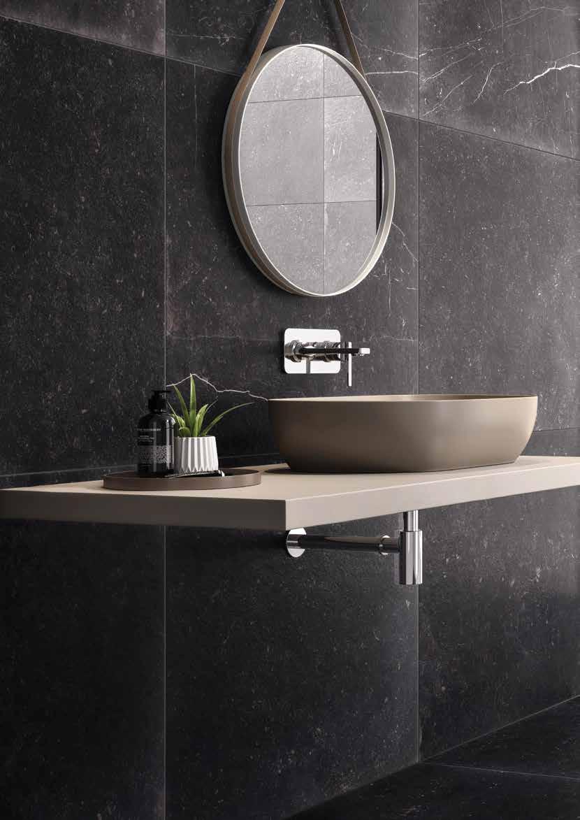 Duvar Porselen Karoları / Wall Porcelain Tiles : K945841R 80x80 Urban Blue Antrasit Antik / Anthracite Antique K945823R 40x80 Urban Blue Koyu Gri Antik / Dark Grey Antique