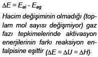 H 2 ve Cl 2 moleküllerinin aktiflenmiş kompleks aşamasından HCl ürününü verdiği zaman içinde, taneciklerin toplam enerjilerindeki değişim aşağıdaki grafikte verilmiştir.