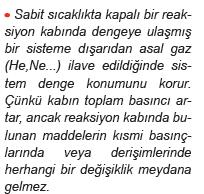 Katalizörün Dengeye Etkisi Katalizör, bir sistemde yer alan bileşenlerin miktarlarını değiştirmez; denge sabiti veya reaksiyondaki türlerin denge derişimleri üzerine etkisi yoktur.