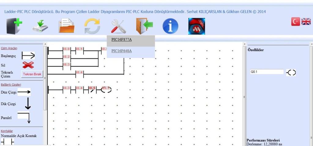 Şekil 1. 8. Donanım seçme ekranı Ekranı Temizleme (6.İkon): Programın ilk açıldığı hale getirilebilmesi için kullanabilecek ikondur.