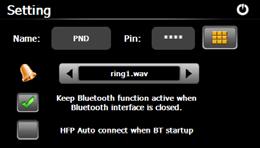 Setting (Ayar) fonksiyonuna girmek için, Bluetooth arayüzündeki 19.