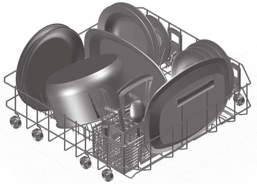 4 Yıkama Üst sepetin ayarının değiştirilmesi Üst sepetin yüksekliği, yakl. 24 cm oranında değiştirilebilir (modele bağlıdır). Kombine eğimli konumlar da mümkündür.