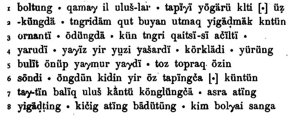 Çeşitli yayınlardan örnekler: M I