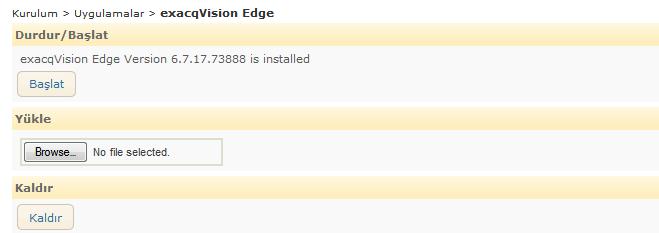 exacqvision Edge kullanma exacqvision Edge kullanma Kamera üzerinde exacqvision Edge sunucu yazılımı kurma ve yönetme özellikleri kameranın web arayüzündeki Kurulum > Uygulamalar > exacqvision Edge