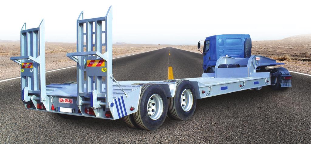 www.buraktreyler.com.tr 2 Akslı Havuzlu Lowbed Type Technıcal Support : 2 Axle Lowbed Semi Trailer (Pooled & Flatbed). Axle : 2 axles each of which has the capacity of 14 tons.