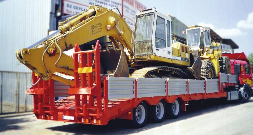 www.buraktreyler.com.tr 3 Axle Lowbed Trailer Technıcal Support Axle : 3 axles each of which has the capacity of 12 tons are tied to chassis with air suspension group.