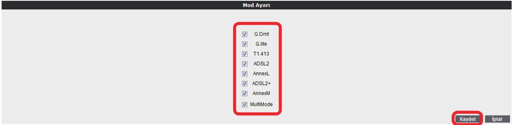 4.2 Kablosuz Ağ Ayarları Modeminizin Web arayüzünün KABLOSUZ ana menüsüne tıkladığınızda açılan Kablosuz Bağlantılar başlıklı ekranda modeminize kablosuz olarak bağlı olan tüm istemcileri