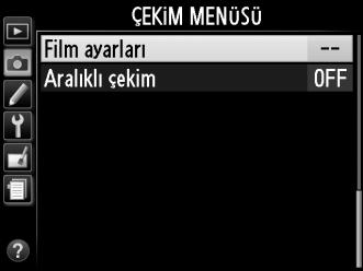 Film Ayarları Filmin kalite ve ses seçeneklerini seçin. Film kalitesi: Aşağıdaki seçeneklerden birini seçin.