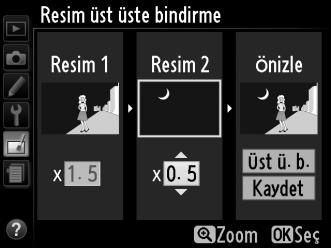 Resim 2 yi vurgulayın ve J düğmesine basın, sonra Adım 2 de açıklanan şekilde ikinci fotoğrafı seçin. 4 Kazancı ayarlayın.