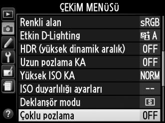 Çoklu pozlama İki veya üç pozdan oluşan bir diziyi tek bir fotoğraf içine kaydetmek için aşağıdaki adımları uygulayın.