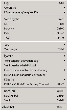 5.c. Kanalfunktionen Lütfen değiştirmek veya üzerinde çalışmak istediğiniz kanalı ilk önce seçiniz.