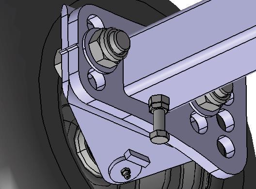Rotor eğimini ayarlamak için, arka destek tekerleklerini sökün ve delik şablonu içinde kaydırın.