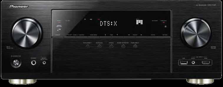 8 VSX-1131 AĞ UYUMLU ÇOK KANALLI AV ALICI 7 kanallı, her kanalda 160 Watt (1 khz, 6 ohm) 384 khz/32-bit (AK4458) D/A dönüştürücü Dolby Atmos, Dolby True HD DTS:X Yansıtma optimizasyonu DTS-HD Master