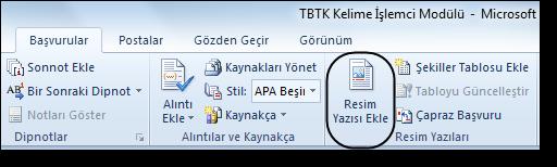 Resmin çevresinden metin kaydırmak için aşağıdaki adımlar izlenir: Resim seçilir. Biçim sekmesinden Metni Kaydır düğmesi tıklanır. Açılan listeden, uygulanmak istenilen metin kaydırma türü seçilir.