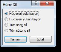 Word belgesinde oluşturulan tablodan satır ve sütun silmek için kullanılan yollar eklemek için kullanılan yollarla aynıdır.