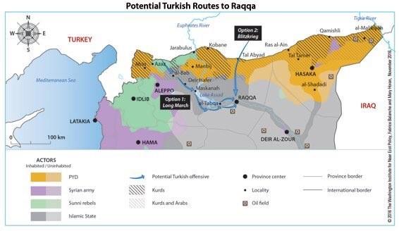 2) Ya da Tel Ebyad dan Suriye ye kestirmeden girip 54 km lik yol üzerinden Rakka ya inilecek.
