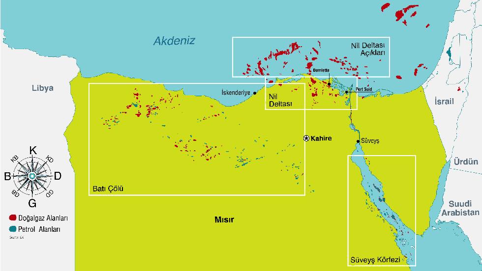 DOĞU AKDENİZ BÖLGESİNDEKİ DOĞALGAZ REZERVLERİNE SAHİP ÜLKELER HARİTA 2.