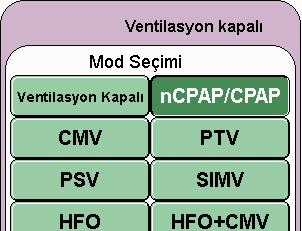 İstediğiniz modu seçin. Seçilen mod renginin değişmesiyle vurgulanır (açık yeşilden koyu yeşile). 10