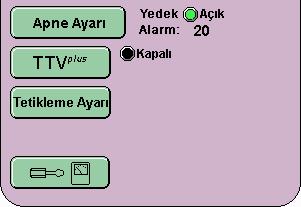 10.7.5 ncpap/cpap, PSV, PTV ve SIMV için Tetikleme Ayarı Tetikleme Ayarı düğmesi (AA) akış dalga formu AA penceresinde nefesin algılanmasını etkinleştirir.