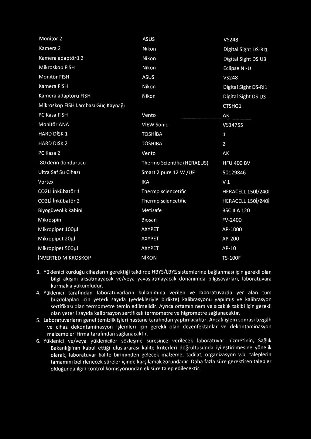 Vento AK -80 derin dondurucu Thermo Scientific (HERAEUS) HFU 400 BV Ultra Saf Su Cihazı Smart 2 pure 12 W /UF 50129846 Vortex İKA V 1 C02Lİ İnkübatör 1 Thermo sciencetific HERACELL 150i/240i C02Lİ