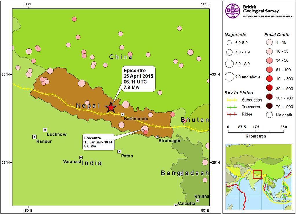 Bindirme Kuşağının tavan bloğunda, Himalaya Dağları nın kuzeyinde yer alan Tibet Platosu yaklaşık D-B uzanımlı, bindirme fayları, doğrultu atımlı faylar ve K-G uzanımlı normal