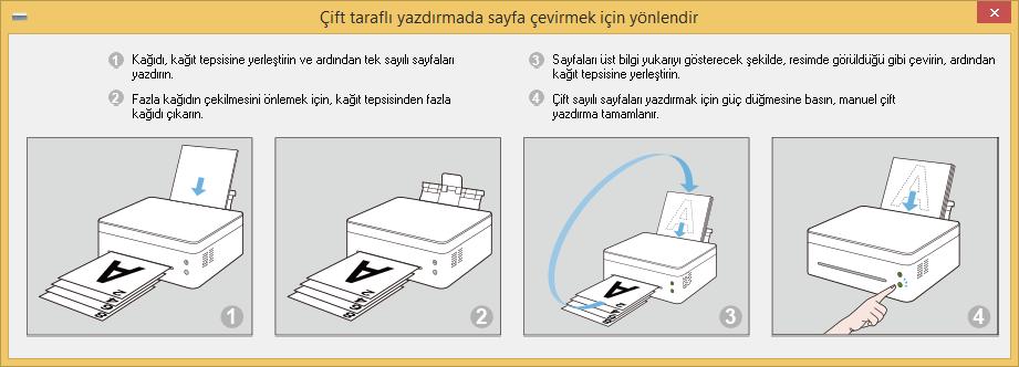 Çoklu Sayfalar Çoklu Sayfalar seçimi, bir sayfanın görüntü boyutunu azaltarak, çok sayıda sayfanın tek bir yaprağa yazdırılmasına olanak sağlar.