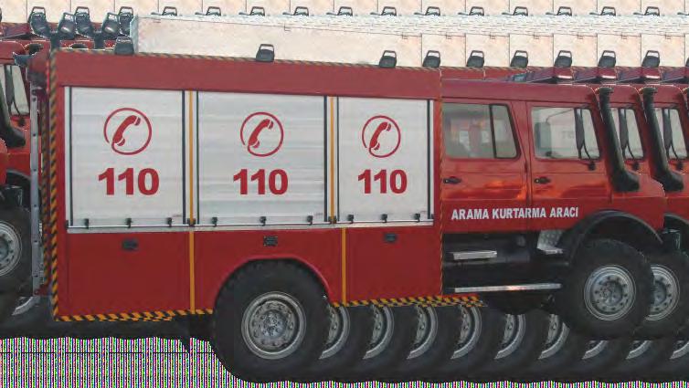 İTFAİYE ARAÇLARI Fire Fighting Vehicles CNR - RV02 KURTARMA ARACI Rescue vehicles KURTARMA ARACI CNR-RV02 Tip Şase Karoser Su Tankı Pompa