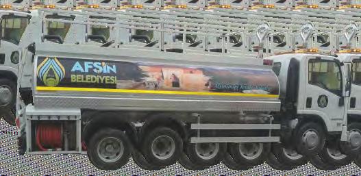 YOL SULAMA TANKERİ Road Cleanining Tanker YOL SULAMA TANKERİ CNR-FFS18 Tip Şase Karoser Su Tankı İtfaiye destek tankeri En az 25,000 kg. 6x2 Dingil Modüler Tip 10.
