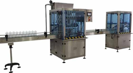 LIQUID FILLING MACHINES 8 NOZULLU SERVOLU OTOMATİK SIVI DOLUM MAKİNESİ Teknik Özellikler 304 kalite paslanmaz çelik şase. Dolum aralığı 100cc-1000cc / 1000cc-5000cc.