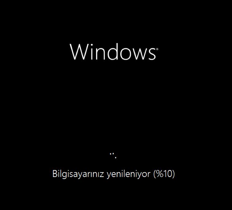 Bilgisayarınızın fabrika ayarlarına dönmesini ve tüm verilerinizin silinmesini sağlayacaktır. Yenileme işlemi ile çözülemeyen sorunlarda Sıfırlama işlemi tercih edilmelidir.